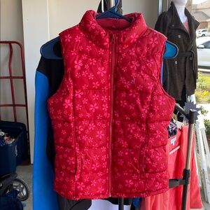 Old Navy Red Floral Kids Vest